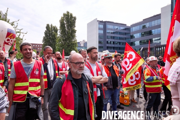 Manifestation des salaries Arcelor Mittal, Saint Denis