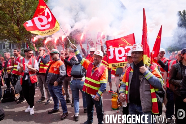 Manifestation des salaries Arcelor Mittal, Saint Denis