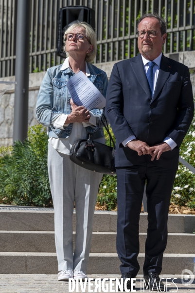 Claude Chirac et François Hollande inaugurent les statues des Présidents corréziens.