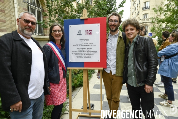 Inauguration du quartier Aligre-Gare de Lyon, par Emmanuelle Pierre-Marie, maire du 12e arrondissement de Paris. Le 24 mai 2025.