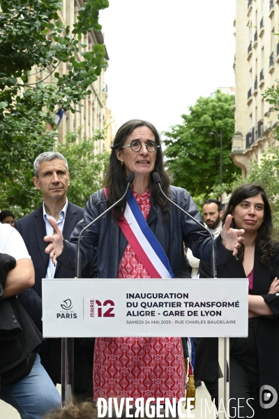 Inauguration du quartier Aligre-Gare de Lyon, par Emmanuelle Pierre-Marie, maire du 12e arrondissement de Paris. Le 24 mai 2025.