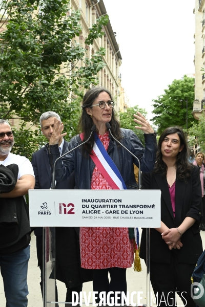 Inauguration du quartier Aligre-Gare de Lyon, par Emmanuelle Pierre-Marie, maire du 12e arrondissement de Paris. Le 24 mai 2025.