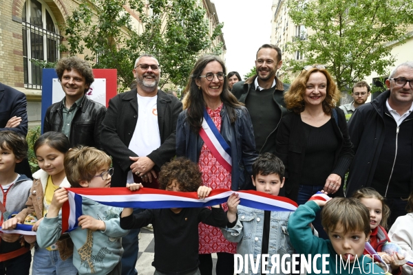 Inauguration du quartier Aligre-Gare de Lyon, par Emmanuelle Pierre-Marie, maire du 12e arrondissement de Paris. Le 24 mai 2025.
