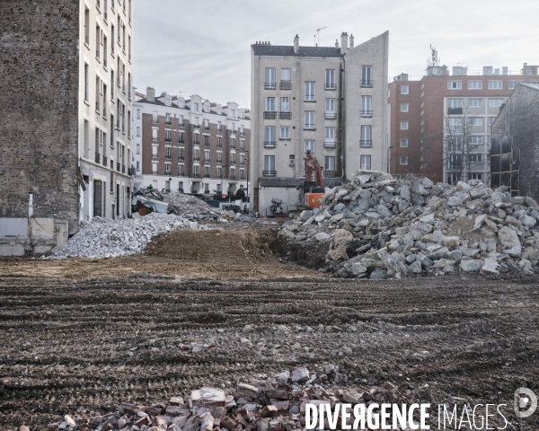 Mairie d’Aubervilliers, chantier de la future station de la ligne 15 