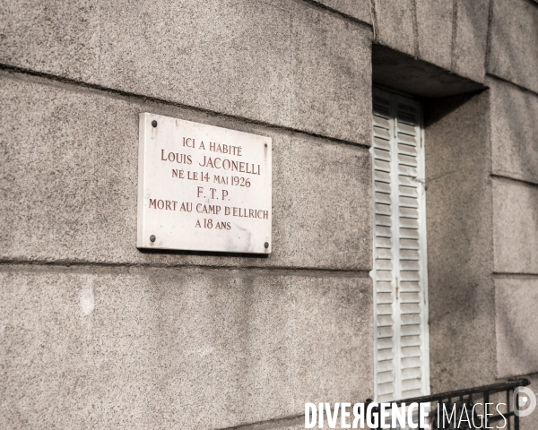 Plaque commémorative à un résistant FTP avenue Victor Hugo, Aubervilliers