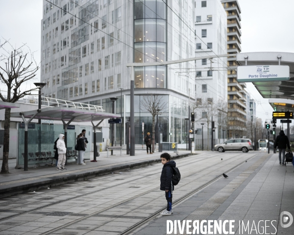 Porte de La Chapele, quartier de La Chapelle, station de tramway, boulevard Ney