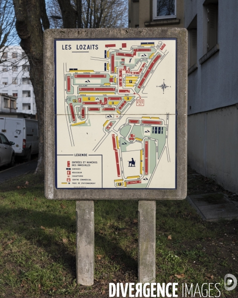 Cité des Lozaits, rue Youri Gagarine, Villejuif (1960)