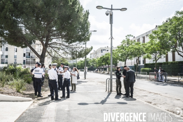 Visite de Francois Bayrou a la Mosson, quartier populaire de Montpellier, le 06.06.2025