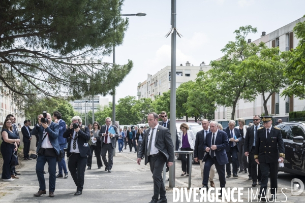 Visite de Francois Bayrou a la Mosson, quartier populaire de Montpellier, le 06.06.2025