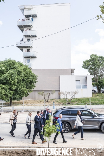 Visite de Francois Bayrou a la Mosson, quartier populaire de Montpellier, le 06.06.2025