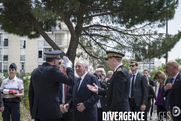 Visite de Francois Bayrou a la Mosson, quartier populaire de Montpellier, le 06.06.2025