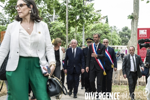 Visite de Francois Bayrou  a la Mosson, quartier populaire de Montpellier, le 06.06.2025