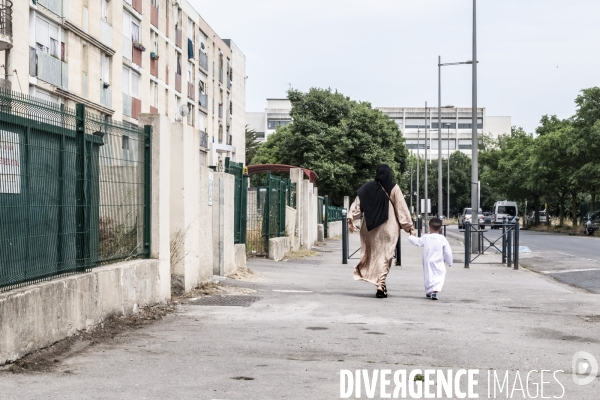 Visite de Francois Bayrou  a la Mosson, quartier populaire de Montpellier, le 06.06.2025