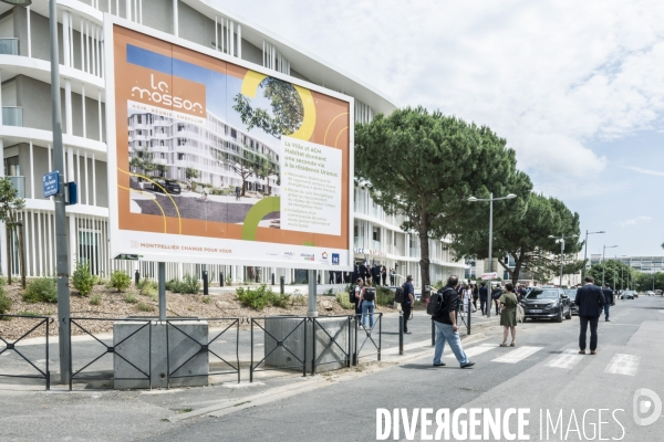 Visite de Francois Bayrou a la Mosson, quartier populaire de Montpellier, le 06.06.2025