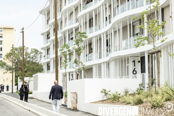 Visite de Francois Bayrou a la Mosson, quartier populaire de Montpellier, le 06.06.2025