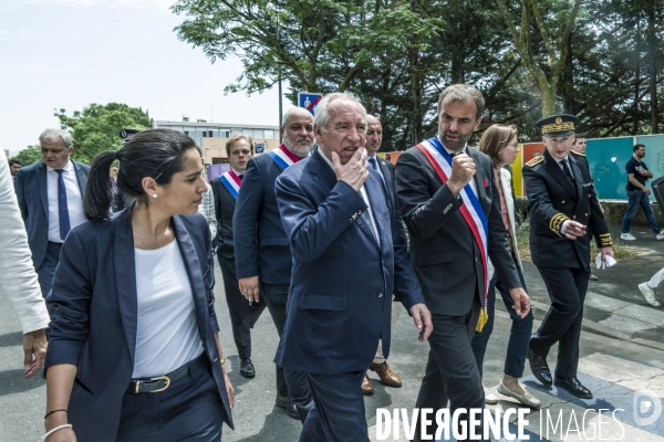 Visite de Francois Bayrou  a la Mosson, quartier populaire de Montpellier, le 06.06.2025