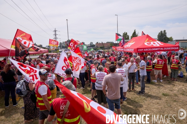 Manifestation des salaries Arcelor Mittal Dunkerque