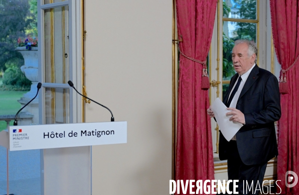 Prise de parole de françois bayrou au lendemain de l échec du conclave sur les retraites