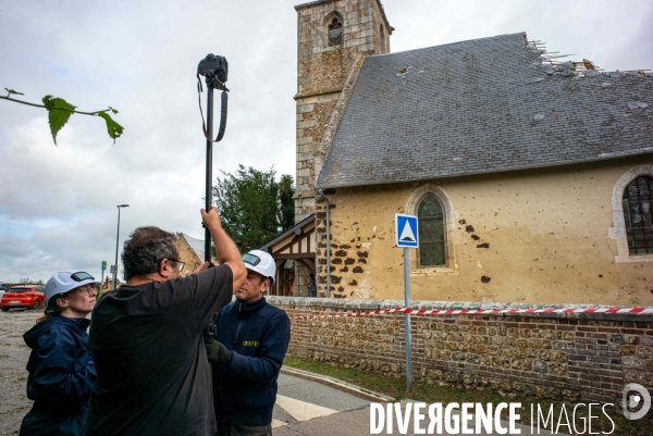 Le clocher de l’église de Valailles arraché par l’orage