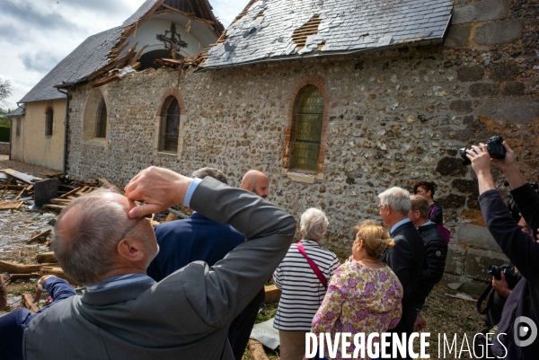 Le clocher de l’église de Valailles arraché par l’orage