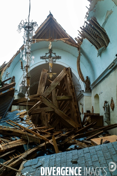 Le clocher de l’église de Valailles arraché par l’orage