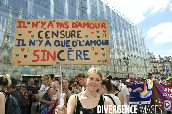 Marche des fiertés 2025. Gay Pride 2025, à Paris.
