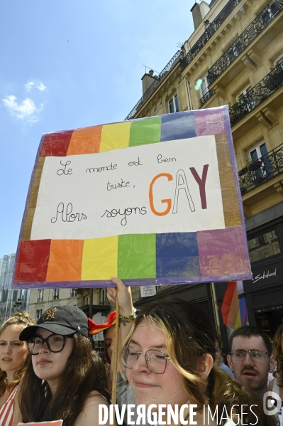 Marche des fiertés 2025. Gay Pride 2025, à Paris.
