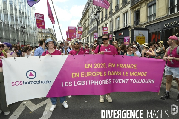 Marche des fiertés 2025. Gay Pride 2025, à Paris.