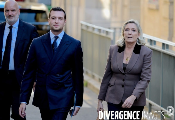 Sebastien lecornu reçoit  a matignon  marine le pen et jordan bardella