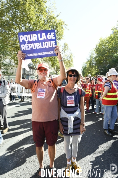 Mobilisation contre le gouvernement Lecornu, à l appel des syndicats le 18 septembre à Paris.