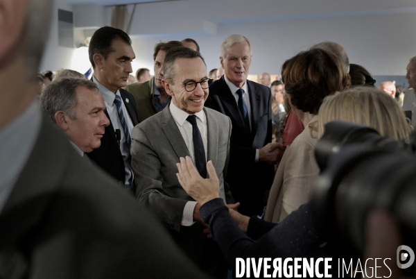 Dernier meeting de michel barnier avant le premier tour de la législative anticipée  
