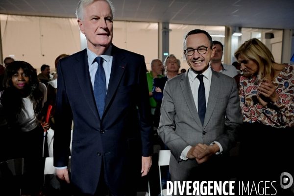 Dernier meeting de michel barnier avant le premier tour de la législative anticipée 