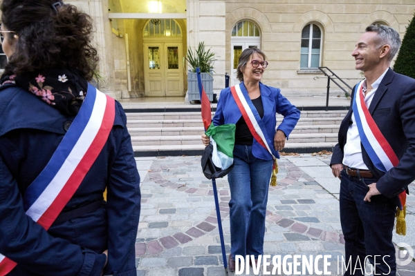 Pavoisement des mairies avec le drapeau palestinien