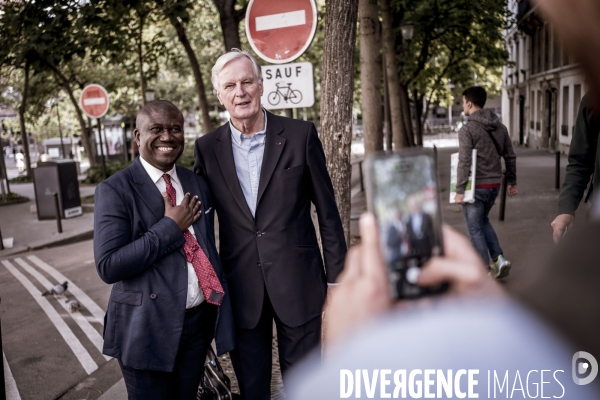 Michel Barnier en campagne, législative partielle