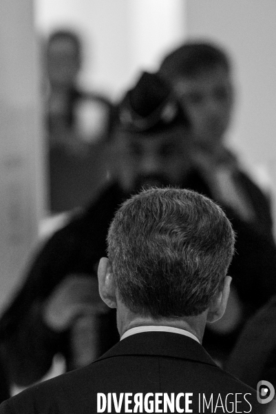 Nicolas Sarkozy après sa condamnation à cinq ans de prison. 