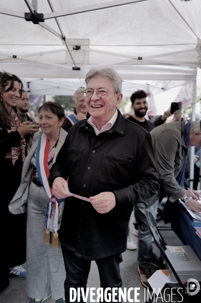 Jean Luc Melechon à la manifestation de l intersyndicale