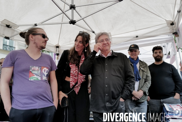 Jean Luc Melechon à la manifestation de l intersyndicale