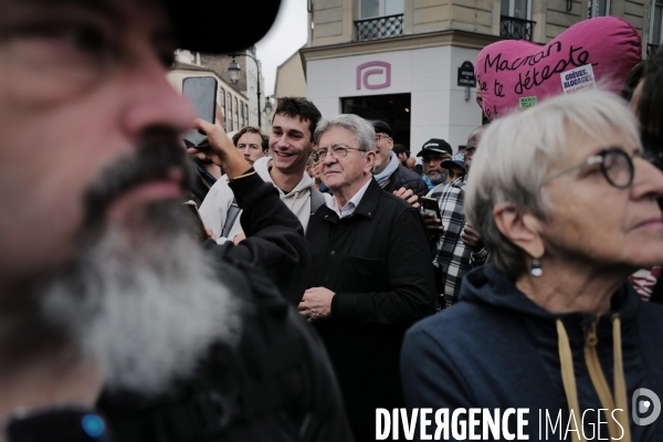 Jean Luc Melechon à la manifestation de l intersyndicale