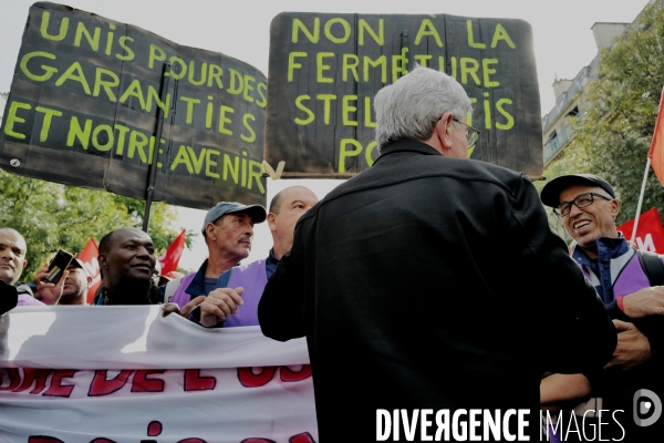 Jean Luc Melechon à la manifestation de l intersyndicale