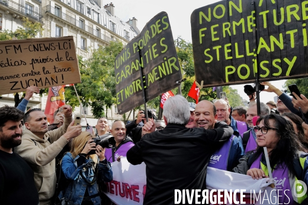 Jean Luc Melechon à la manifestation de l intersyndicale