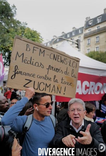 Jean Luc Melechon à la manifestation de l intersyndicale