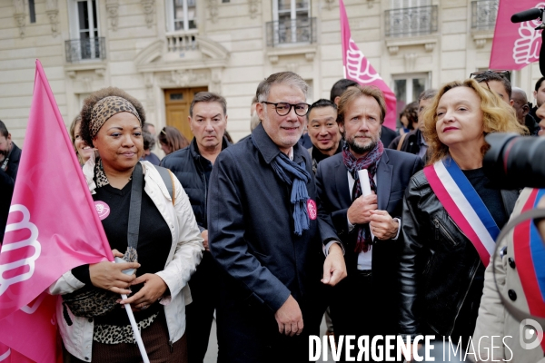 Olivier Faure et Boris VALLAUD à la manifestation de l intersyndicale