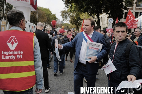 Fabien Gay  à la manifestation de l intersyndicale