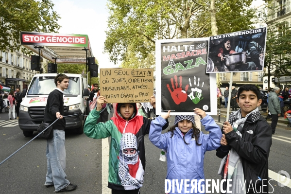 Manifestation en soutien à la Palestine, Paris le 4 octobre 2025