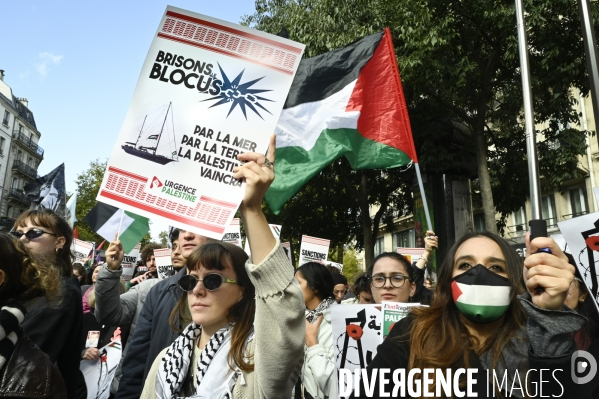 Manifestation en soutien à la Palestine, Paris le 4 octobre 2025