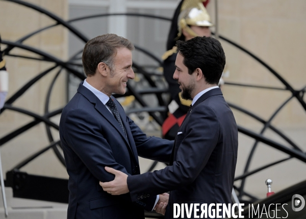 Emmanuel Macron reçoit Son Altesse Hussein ben Abdallah, Prince héritier du Royaume de Jordanie