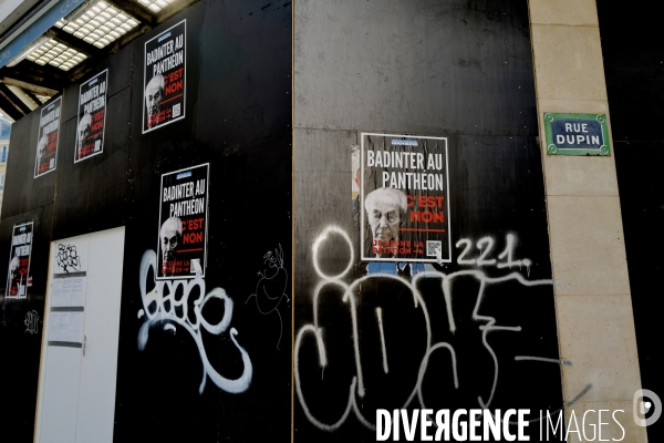 Robert Badinter au Panthéon / Affiche anti Robert Badinter 