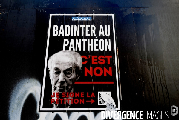 Robert Badinter au Panthéon / Affiche anti Robert Badinter