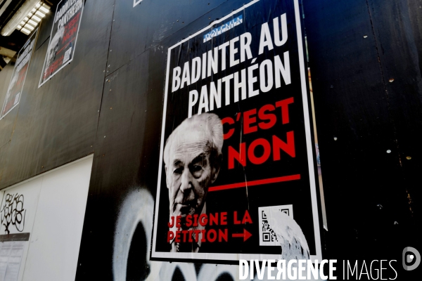 Robert Badinter au Panthéon / Affiche anti Robert Badinter