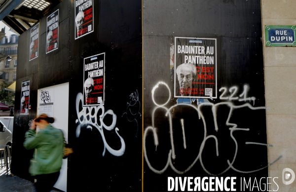Robert Badinter au Panthéon / Affiche anti Robert Badinter